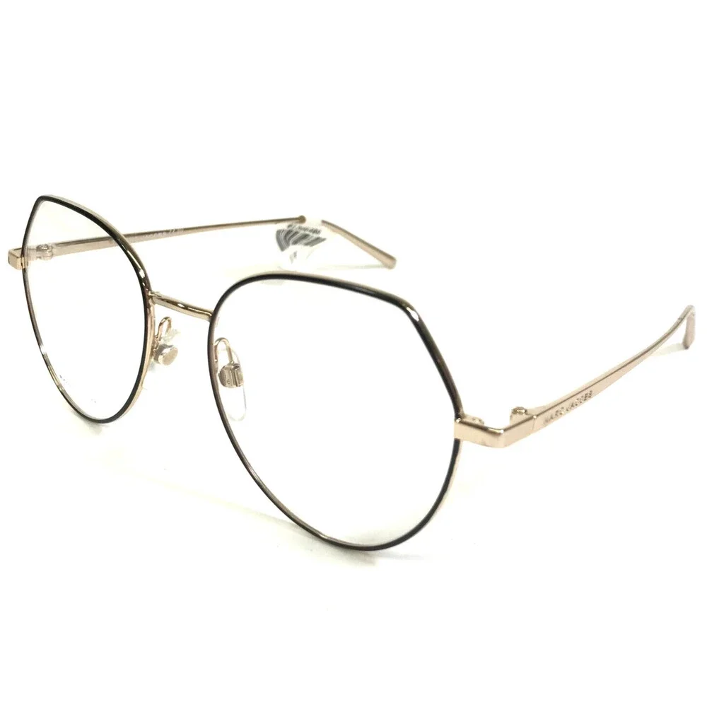 Marc Jacobs Eyeglasses Frames 475 2M2 Black Gold Cat Eye Wire Rim 52-18-140